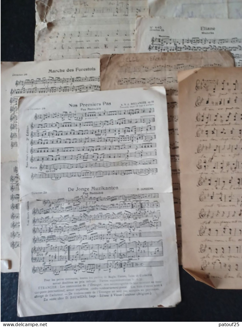 Vintage Lot Anciennes Partitions Musique Année 1900 - Andere & Zonder Classificatie