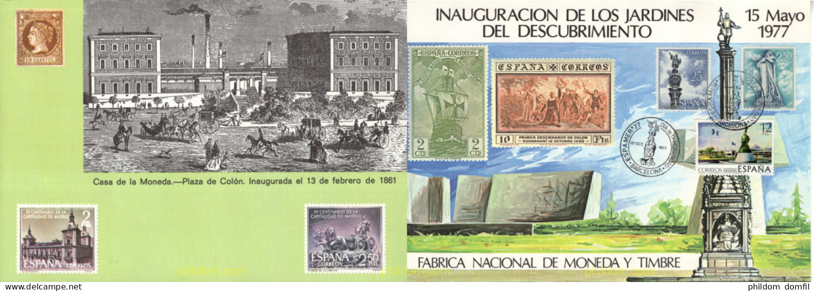 720304 MNH ESPAÑA Hojas Recuerdo 1977  - Neufs
