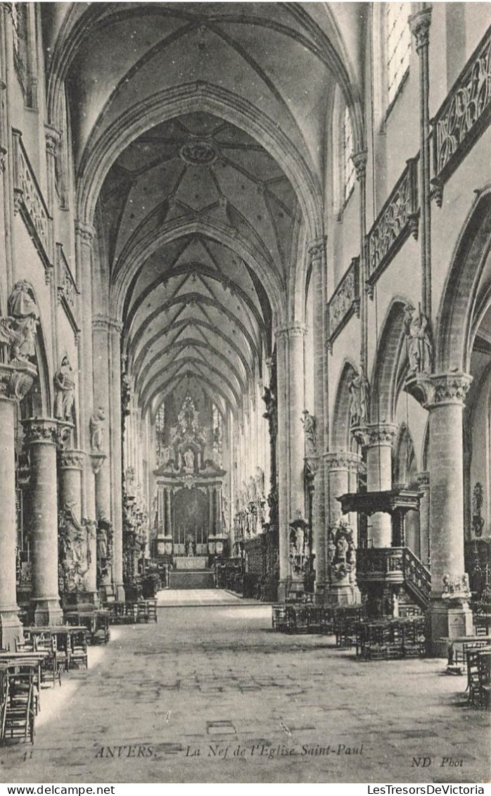 BELGIQUE - Anvers - La Nef De L'église Saint Paul - ND Phot - Carte Postale Ancienne - Antwerpen