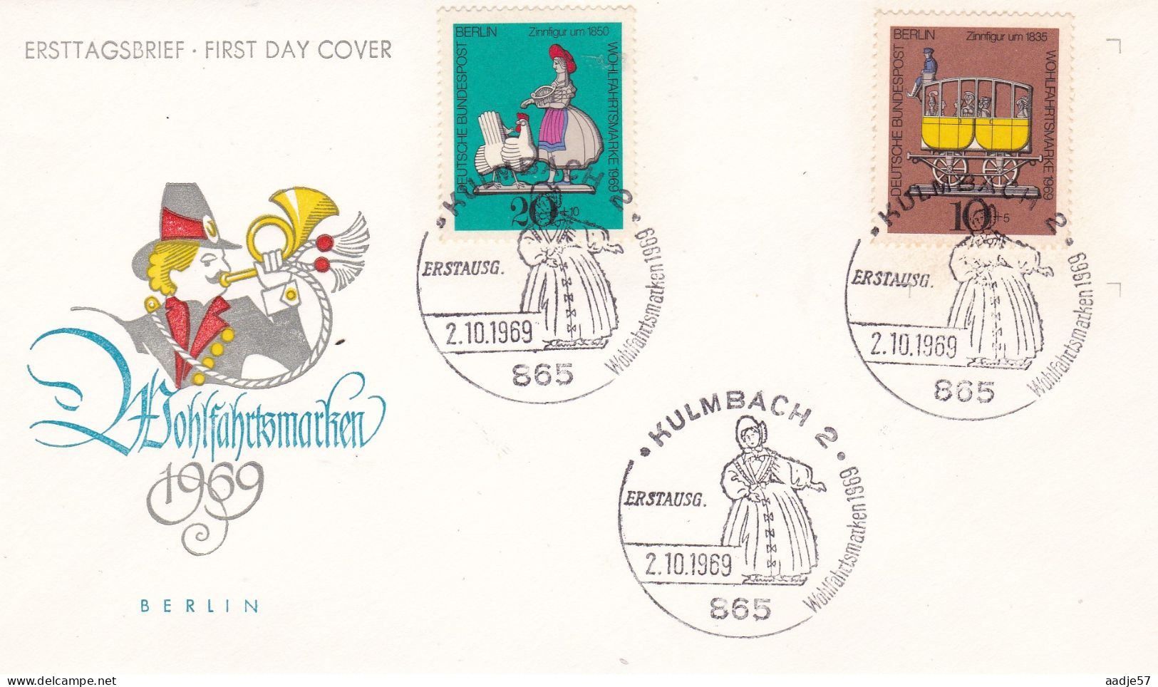 Germany Berlin  FDC1969 MiNr.348-351 Wohlfahrt Zinnfiguren - 1948-1970