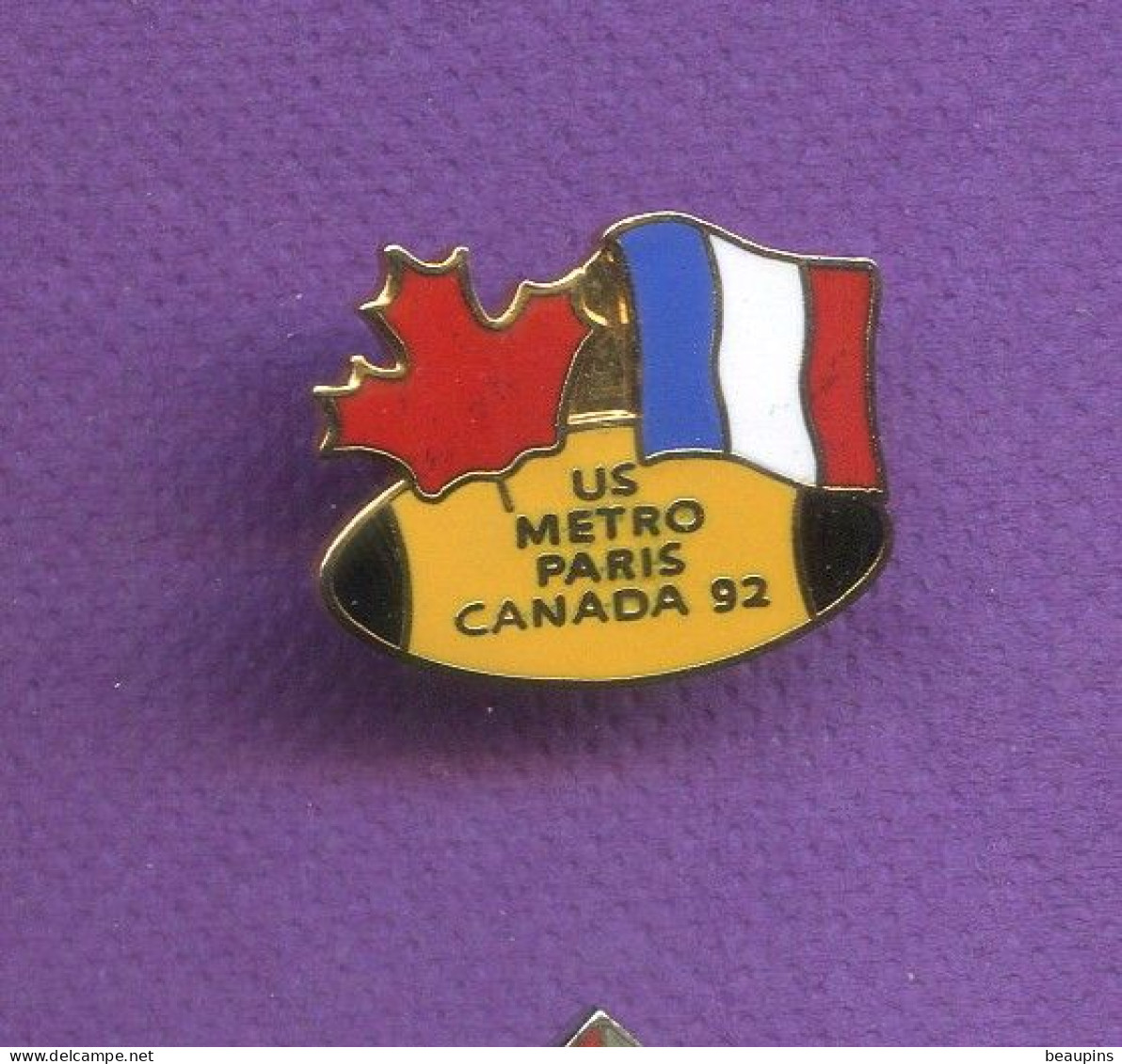 Rare Pins  Rugby  Canada France  Us Metro Paris 1992  Egf  T139 - Rugby