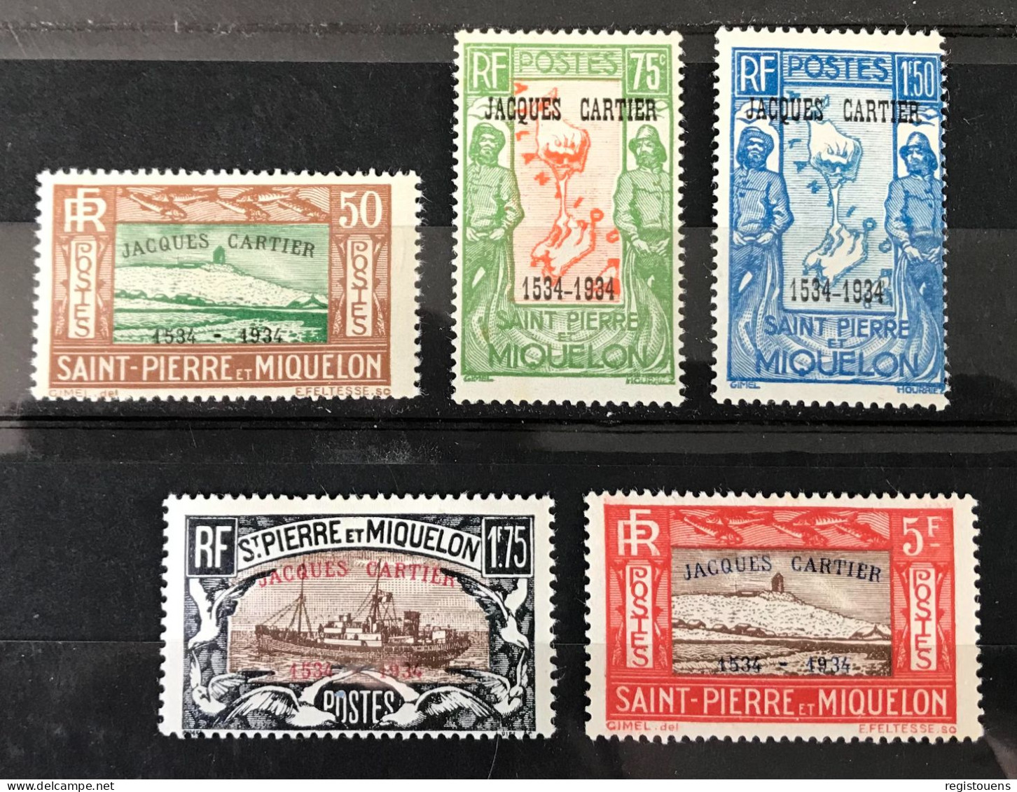 Lot De 5 Timbres Neufs* Saint Pierre Et Miquelon 1934 Yt N° 159a À 159 E - Ungebraucht