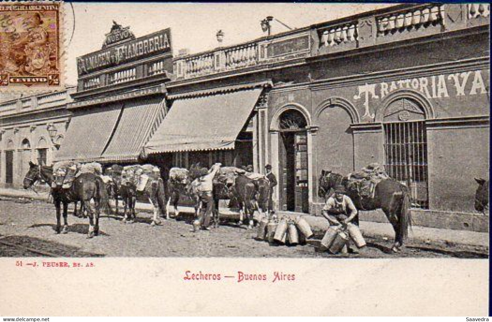 Argentina, Buenos Aires, 1900, Vendedores Ambulantes De Leche (peddler), Unused Postcard  (217) - Argentina