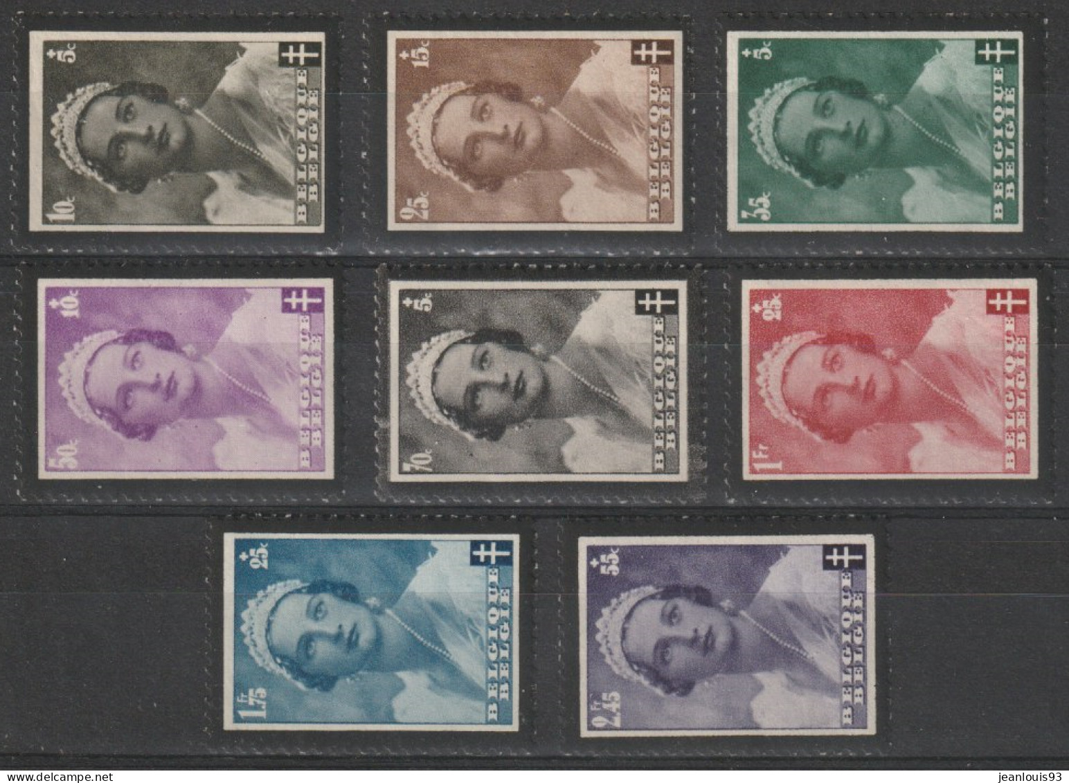BELGIQUE - 411/418 DEUIL REINE COMPLETE NEUFS** SANS CHARNIERE COTE 24 EUR - Unused Stamps
