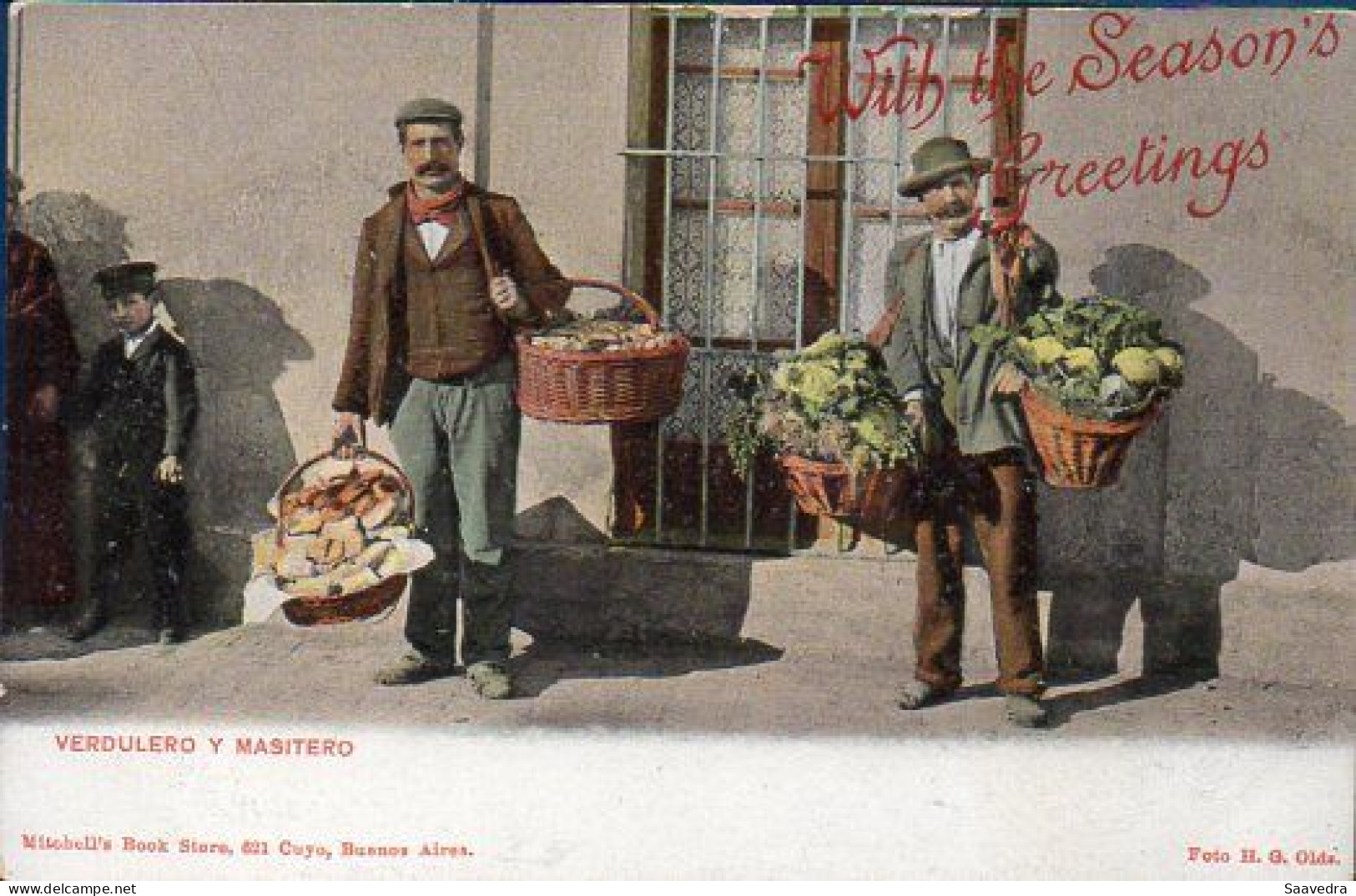 Argentina, Buenos Aires, 1900, Vendedores Masitero Y Verdulero (peddler), Unused Postcard  (213) - Argentinien