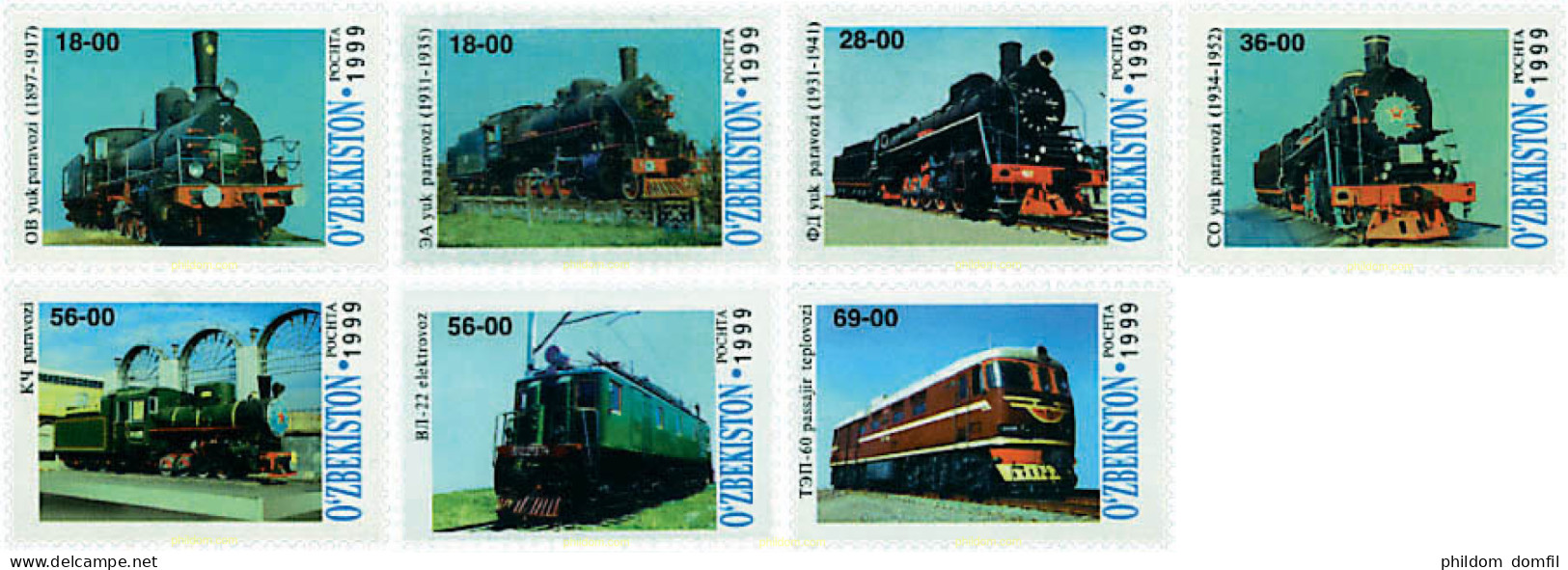 80421 MNH UZBEKISTAN 1999 LOCOMOTORAS - Usbekistan