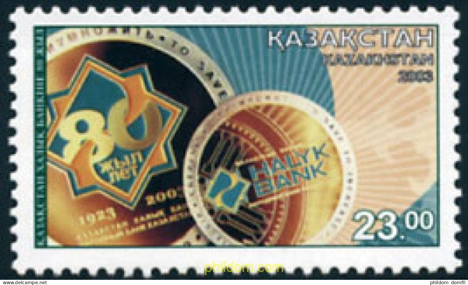 148989 MNH KAZAJSTAN 2003 80 ANIVERSARIO DEL BANCO HALYK - Kazakhstan