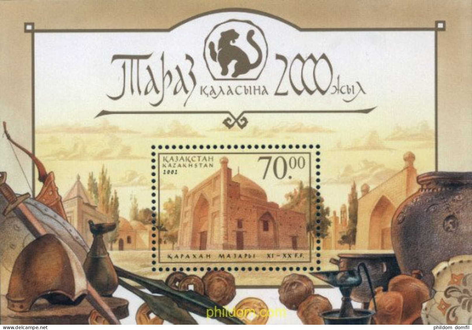 132631 MNH KAZAJSTAN 2002 2000 ANIVERSARIO DE TARAZ - Kasachstan