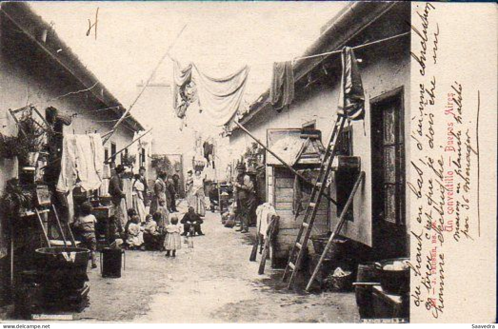 Argentina, Buenos Aires, 1900, Conventillo, Used Postcard  (220) - Argentinië