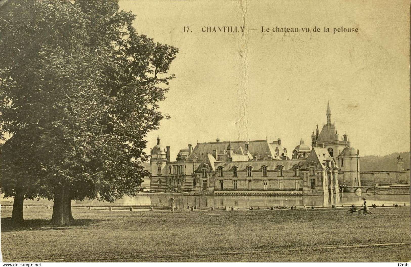 CPA CHANTILLY (Oise). Le Château Vu De La Pelouse (n° 17) - Chantilly