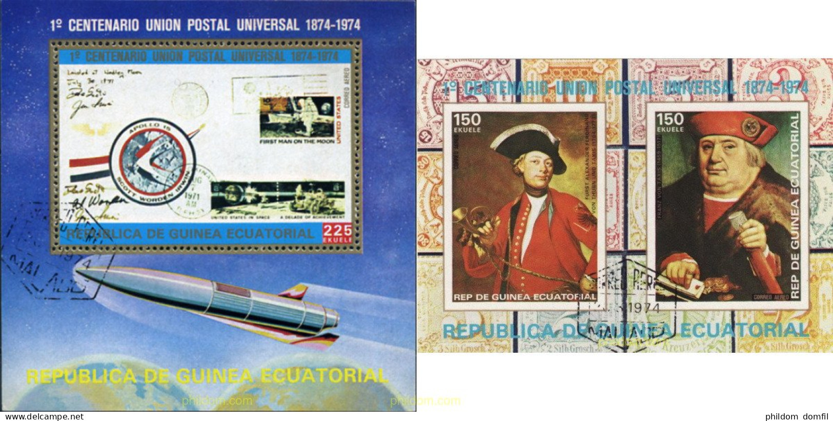 367392 USED GUINEA ECUATORIAL 1974 CENTENARIO DE LA UNION POSTAL UNIVERSAL - Äquatorial-Guinea