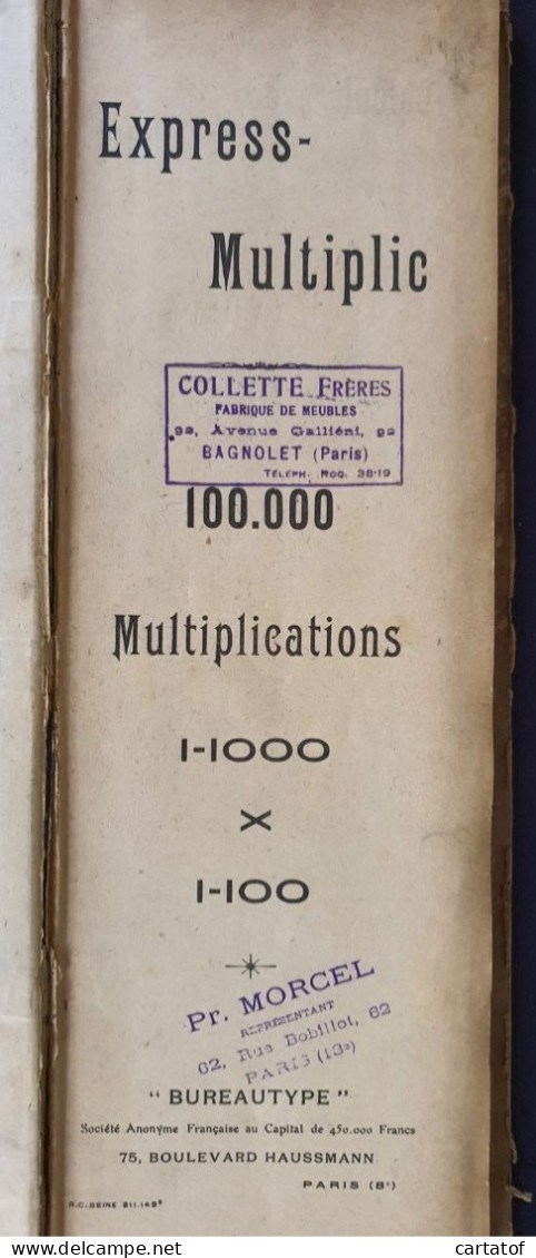 Express Multiplic . 100.000 Multiplications . BUREAUTYPE à PARIS  (La Calculatrice De Poche D'époque…) - Boekhouding & Beheer