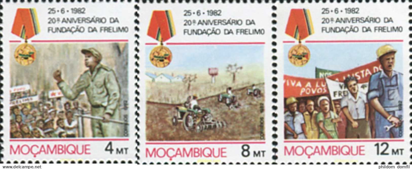 44673 MNH MOZAMBIQUE 1982 20 ANIVERSARIO DE LA FUNDACION DE FRELIMO - Mosambik