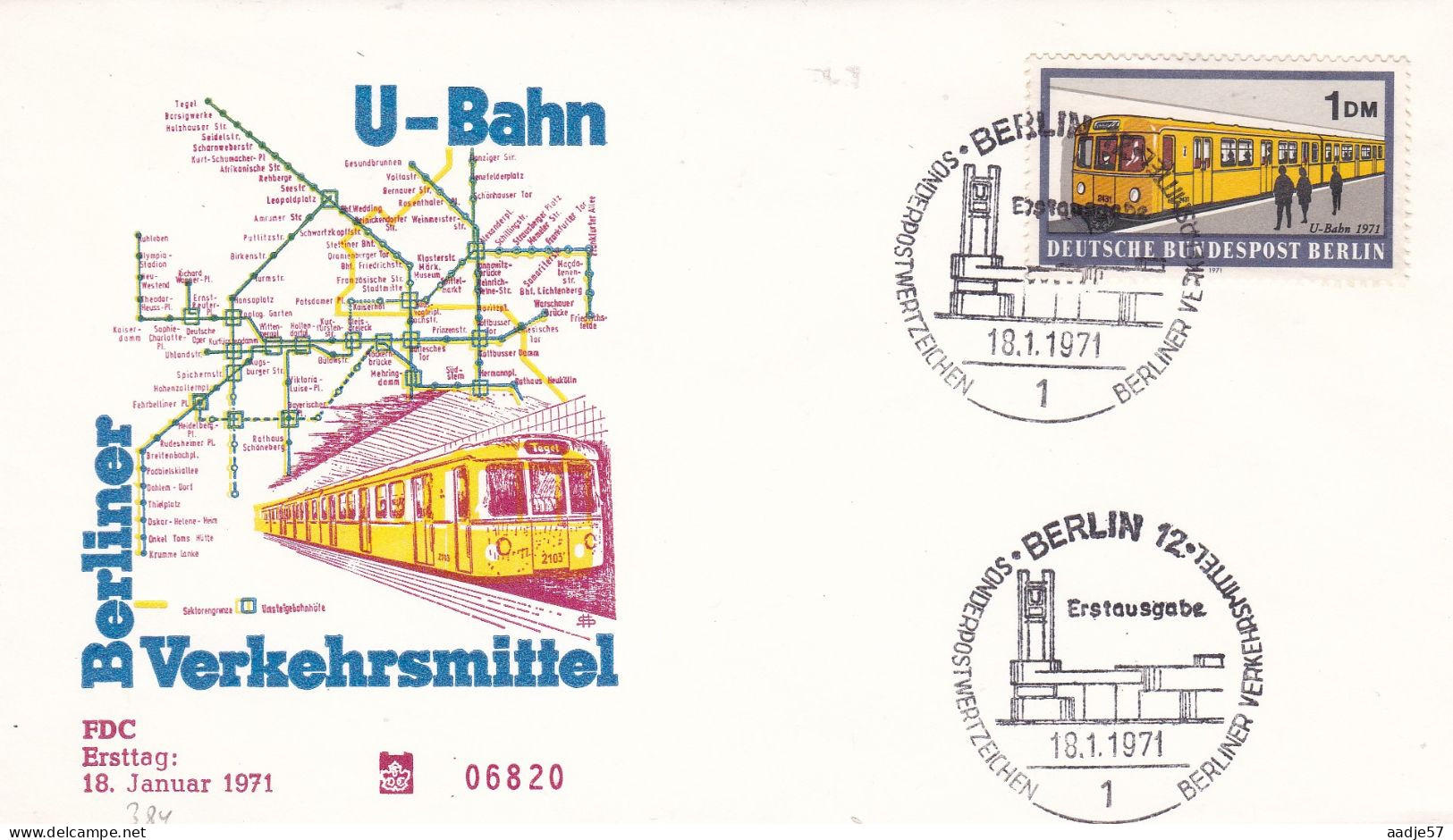 Deutschland Germany Berlin: 18.01.1971 FDC -Berliner Verkehrsmittel - Trenes