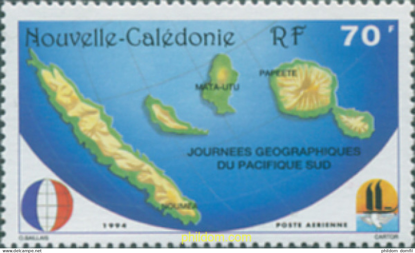 305994 MNH NUEVA CALEDONIA 1994 JORNADAS GEOGRÁFICAS DEL PACIFICO SUR - Unused Stamps