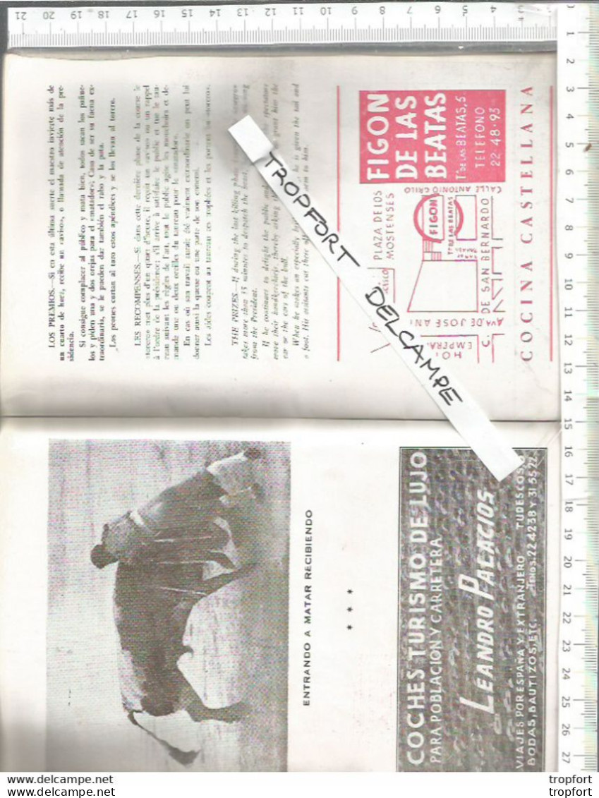 XV // Guide Livret TOROS Espagne CORRIDA Taureau MADRID Manolette Los Toreros 1954 - Programme