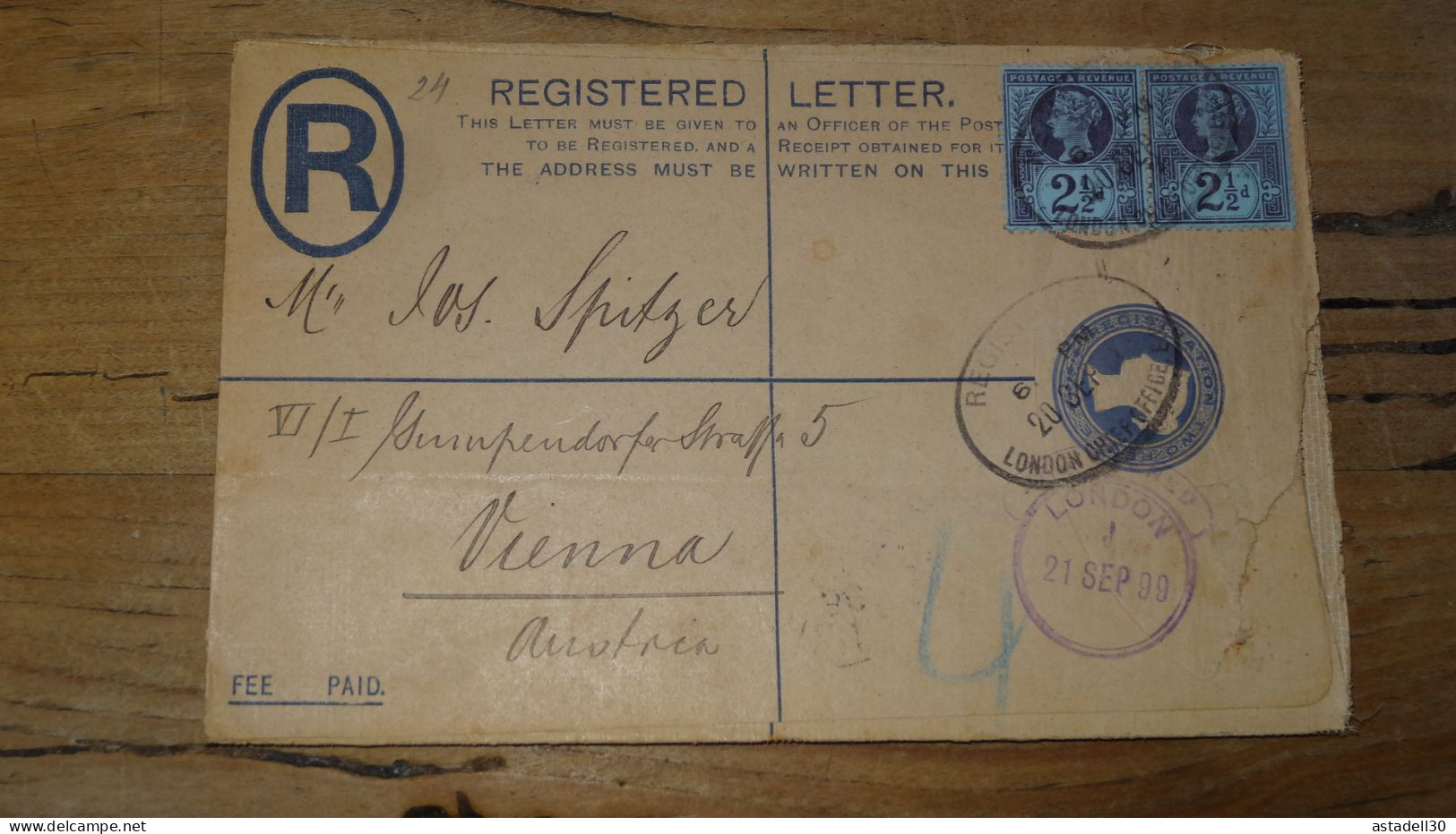 Registered Letter From London To Austria - 1899  ............ Boite1 .............. 240424-256 - Andere & Zonder Classificatie