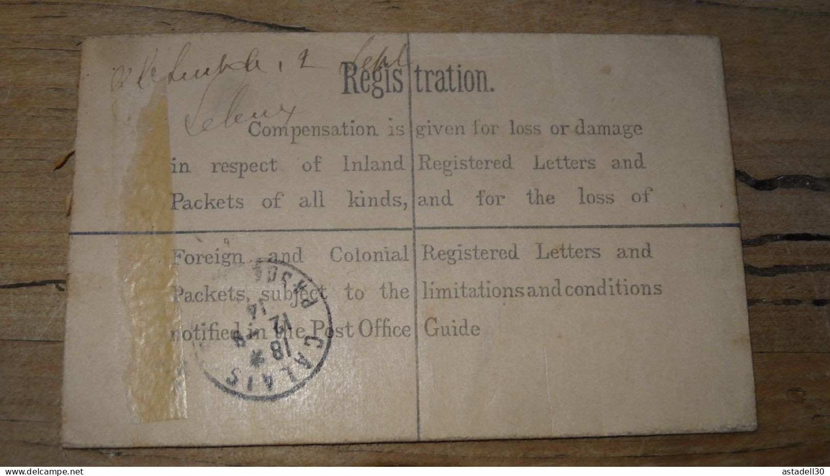 Registered Letter From London To France - 1914  ............ Boite1 .............. 240424-256 - Brieven En Documenten