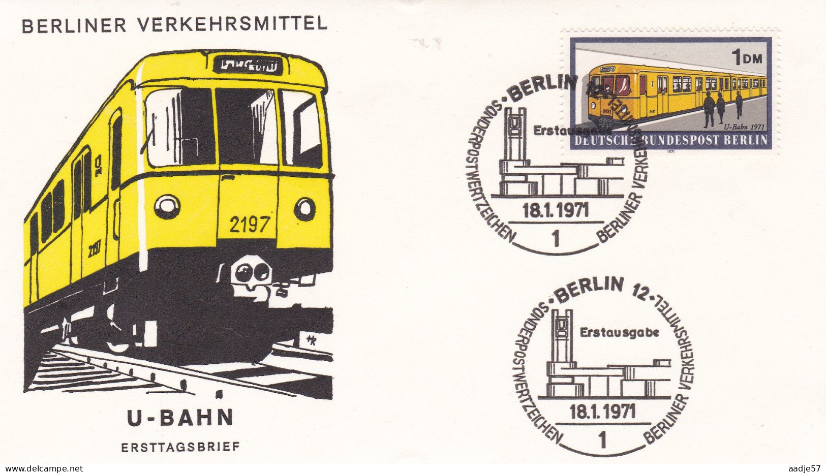 Deutschland Germany Berlin: 18.01.1971 FDC -Berliner Verkehrsmittel - Trains