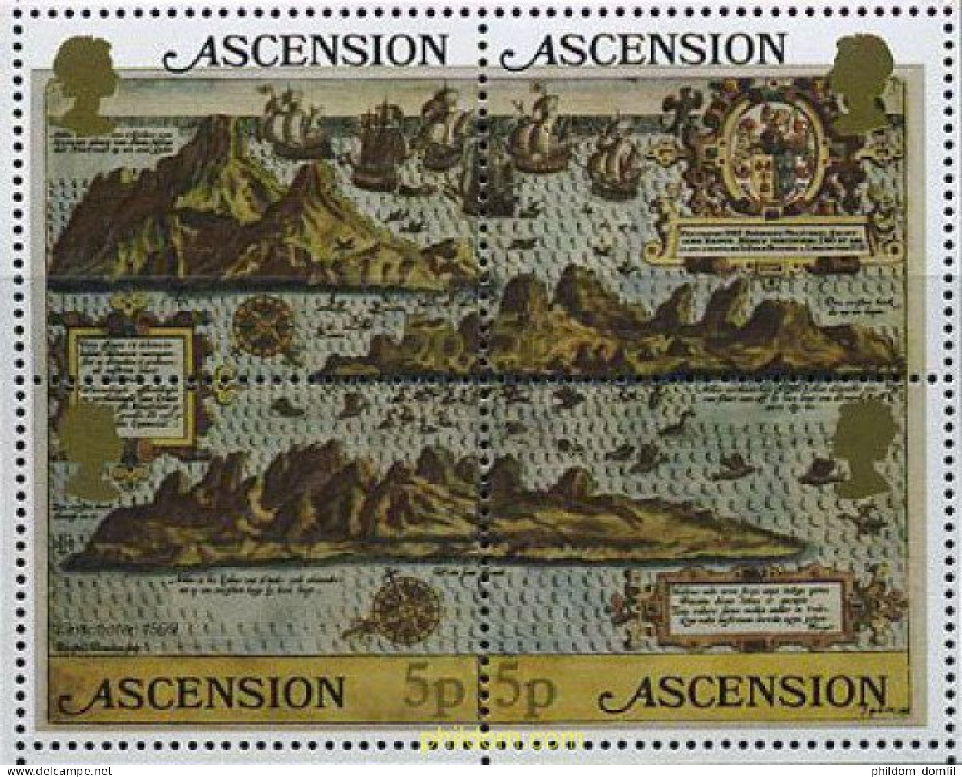 212093 MNH ASCENSION 1981 ANTIGUO MAPA DE LA ISLA - Ascensione