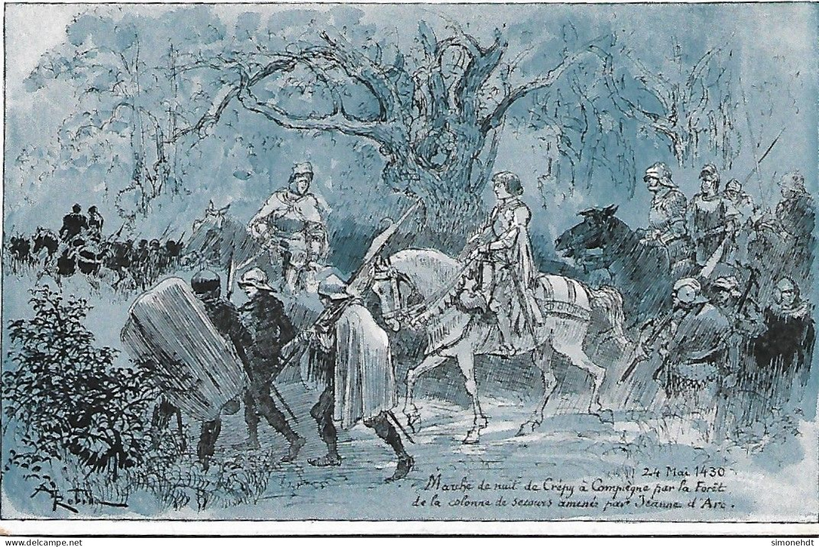 Illustrateur ROBIDA - Jeanne D'Arc à COMPIEGNE - Collection De 12 Cartes Postales Avec Pochette -série E Complète - Robida