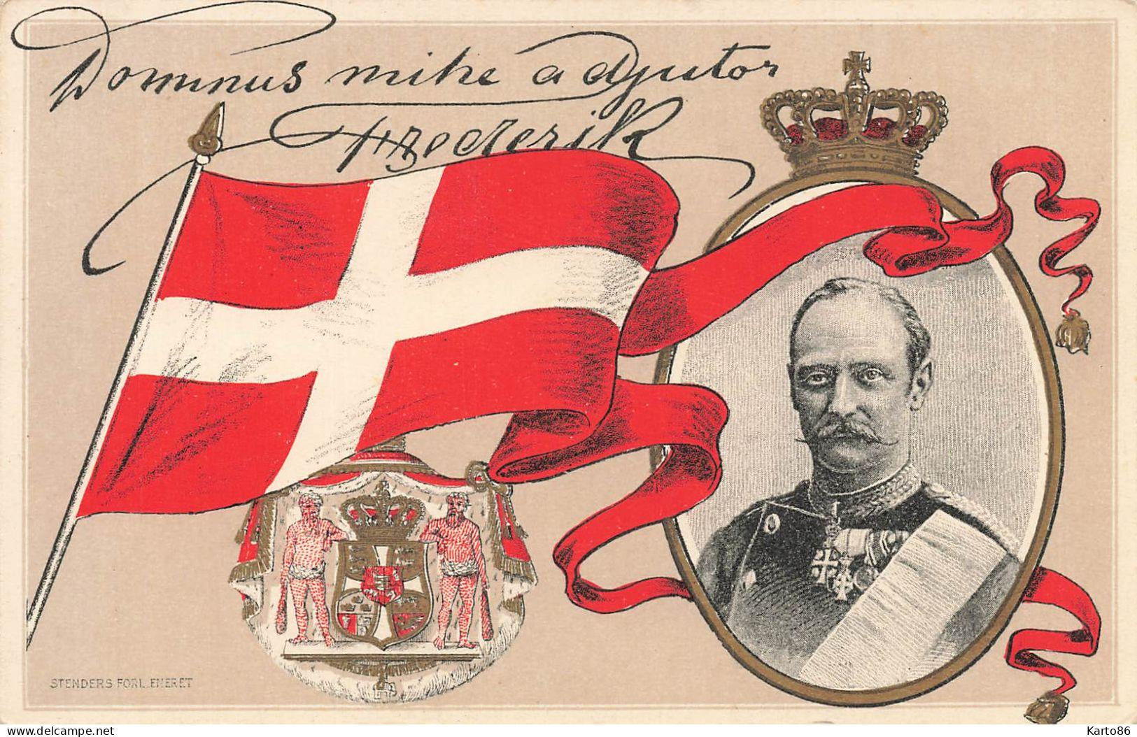 Danmark * CPA * Illustrateur * Drapeau Et Roi * King Royalty Royauté * Danemark - Denmark