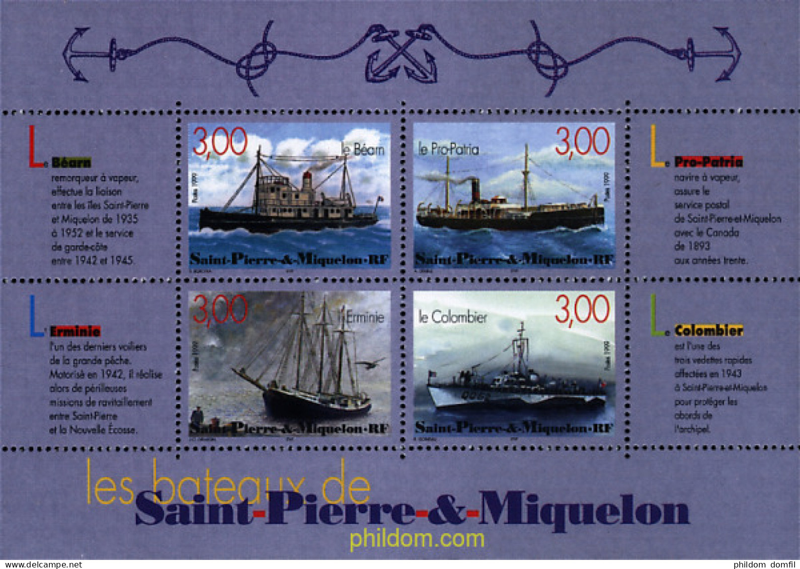 40893 MNH SAN PEDRO Y MIQUELON 1999 LOS BARCOS DE SAN PEDRO Y MIQUELON - Unused Stamps