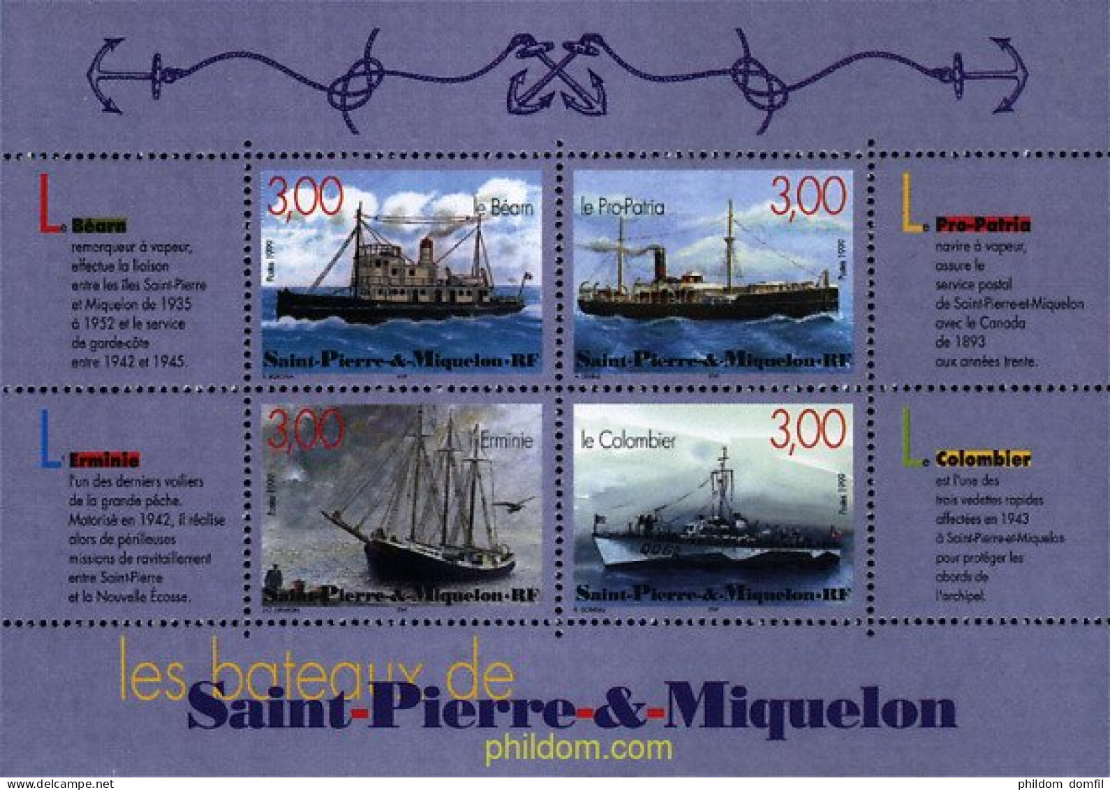 40893 MNH SAN PEDRO Y MIQUELON 1999 LOS BARCOS DE SAN PEDRO Y MIQUELON - Neufs