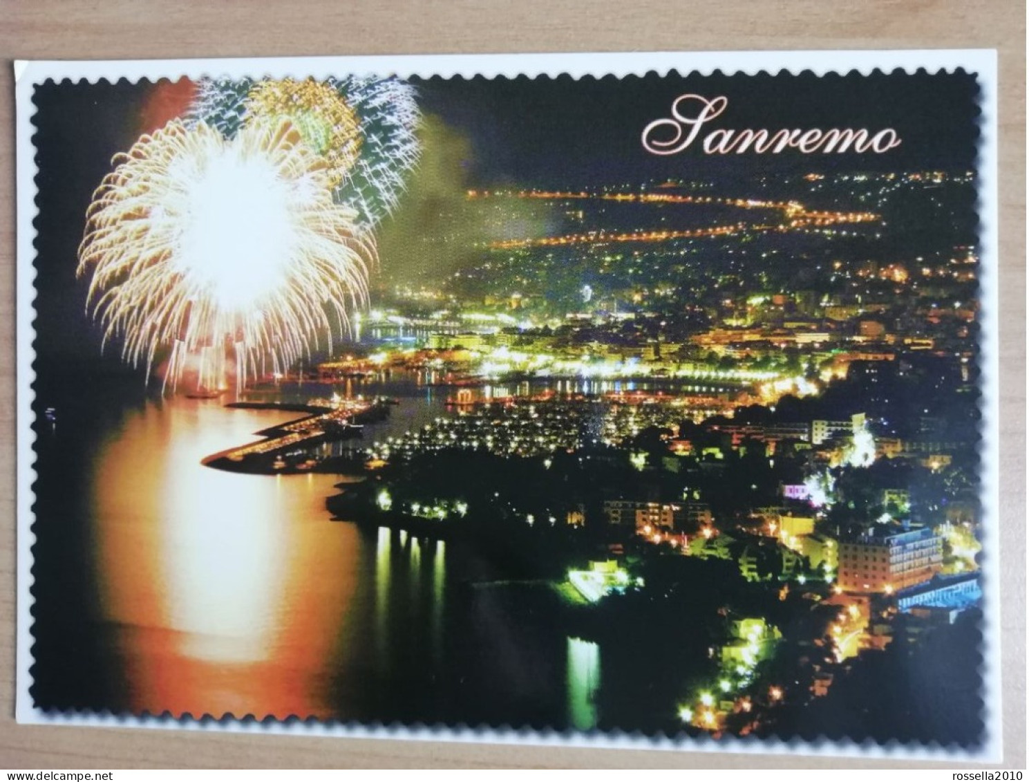 CARTOLINA ITALIA IMPERIA SANREMO SPETTACOLO PIROTECNICO VISTO DA POGGIO ITALY Postcard Italien Ansichtskarten - San Remo