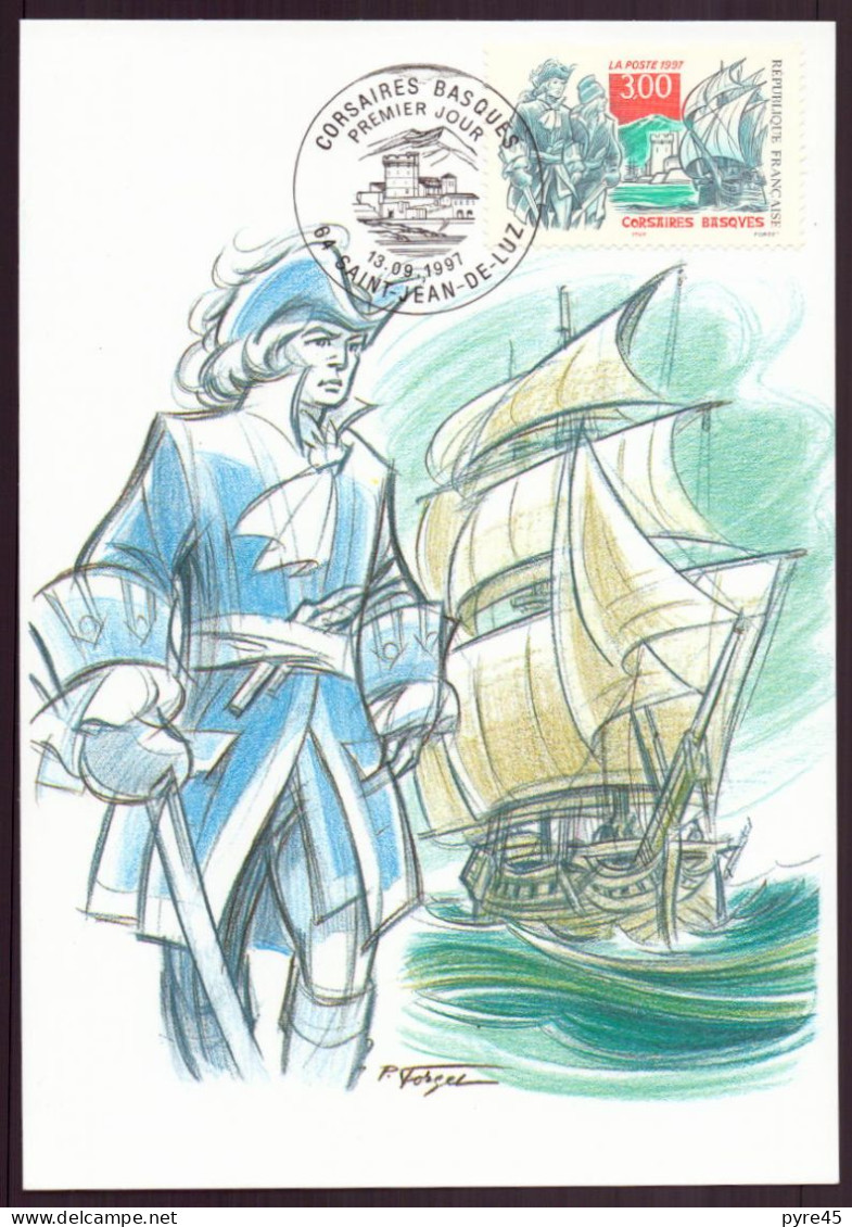 France, FDC, Carte Du 13 Septembre 1997 à Saint-Jean-de-Luz " Les Corsaires Basques " - 1990-1999