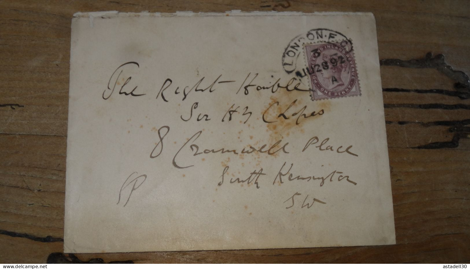 Letter From London  - 1892 ............ Boite1 .............. 240424-260 - Covers & Documents