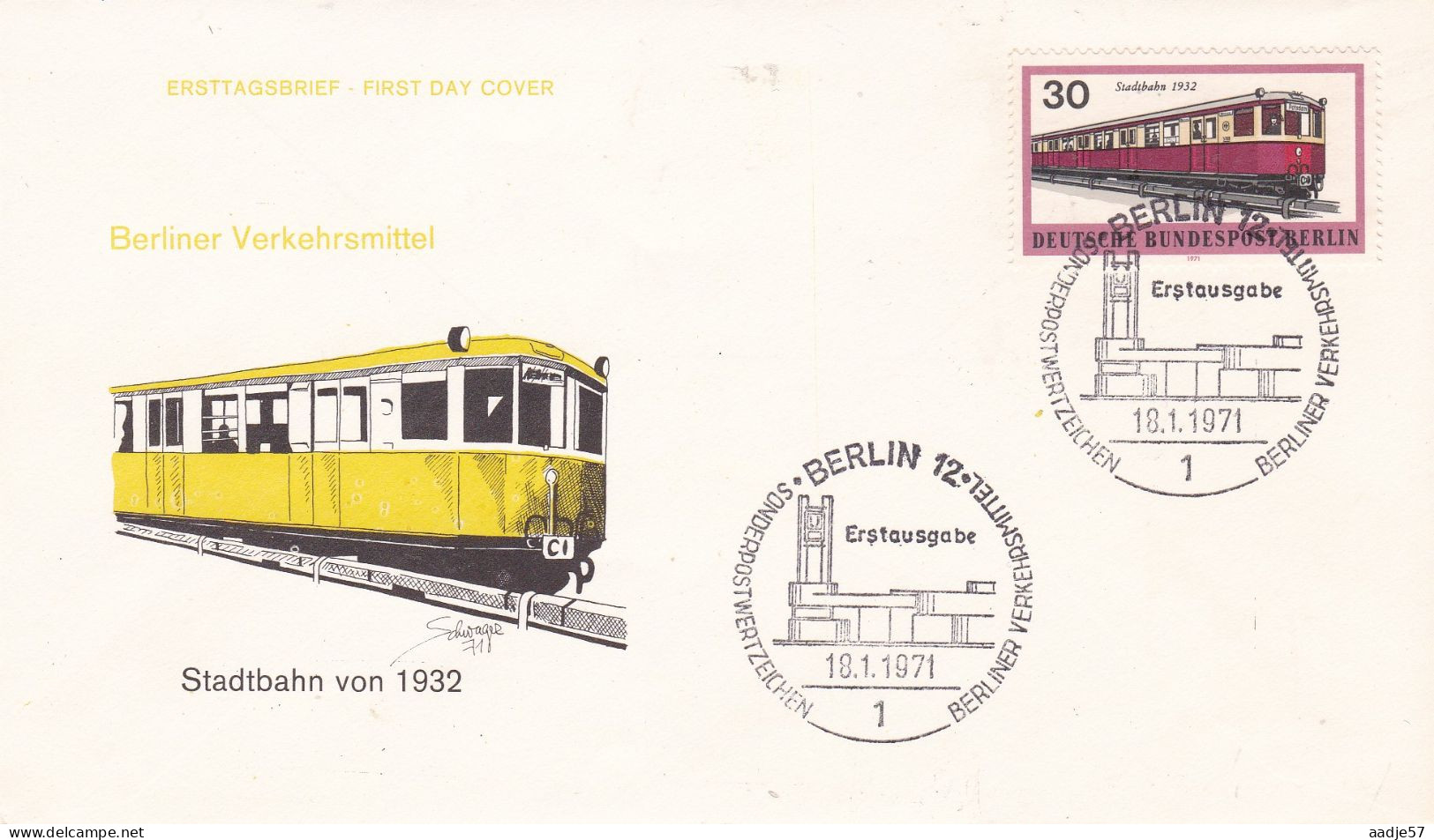 Deutschland Germany Berlin: 18.01.1971 FDC -Berliner Verkehrsmittel - Eisenbahnen