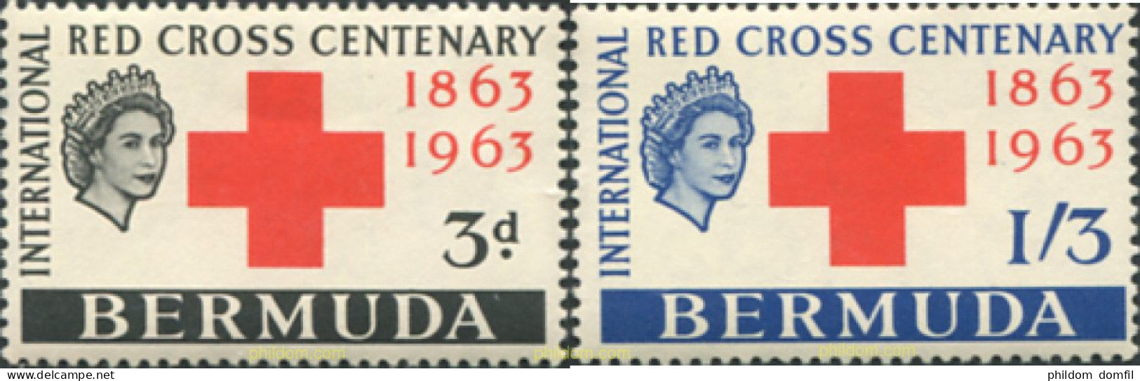 291775 MNH BERMUDAS 1963 100 ANIVERSARIO DE LA CRUZ ROJA INTERNACIONAL - Bermudes
