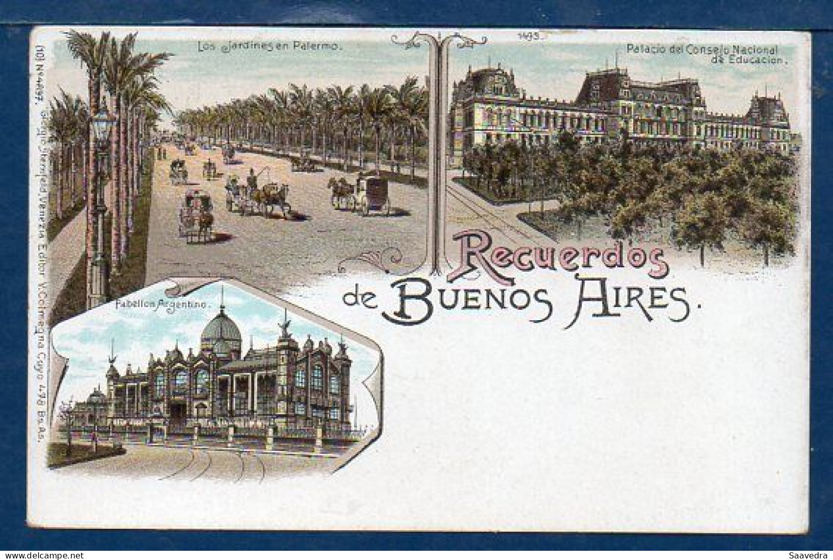 Argentina, "Gruss From Buenos Aires", 1898, Unused Litho Postcard  (207) - Argentinien