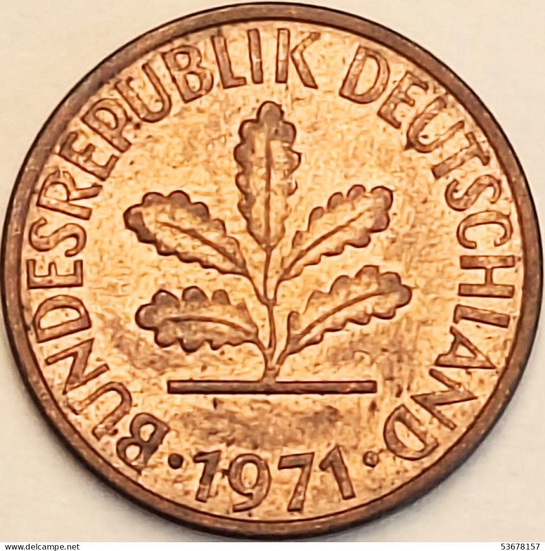 Germany Federal Republic - Pfennig 1971 J, KM# 105 (#4458) - 1 Pfennig