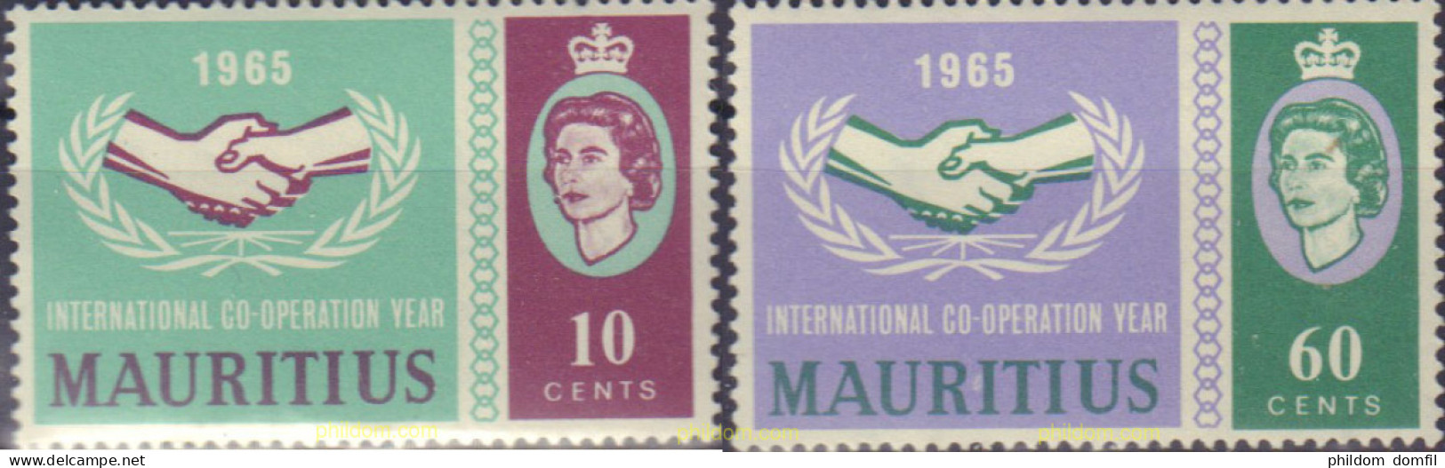 147884 MNH MAURICIO 1965 AÑO INTERNACIONAL DE LA COOPERACION - Maurice (...-1967)