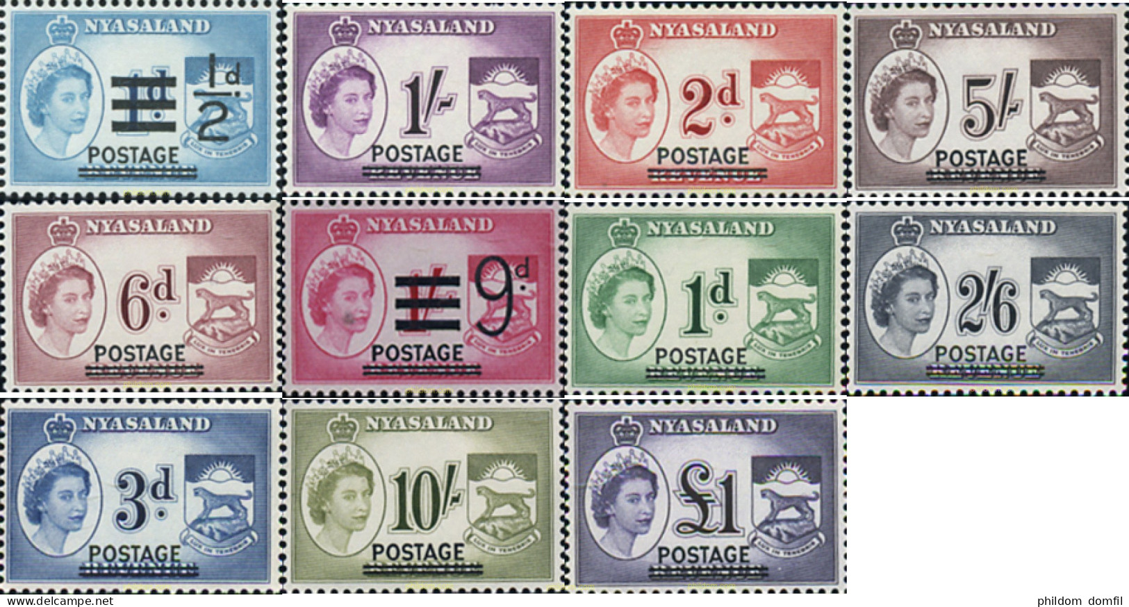 347611 MNH NYASSALANDIA 1963 FISCALES - Nyassaland (1907-1953)