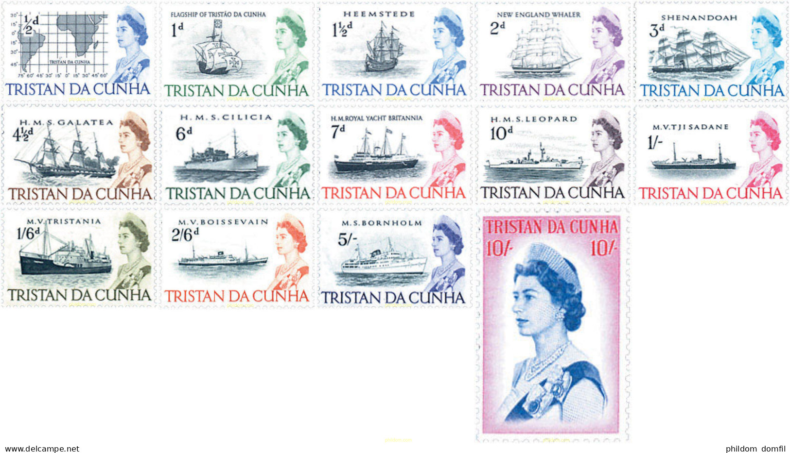 624689 MNH TRISTAN DA CUNHA 1965 BARCOS - Tristan Da Cunha