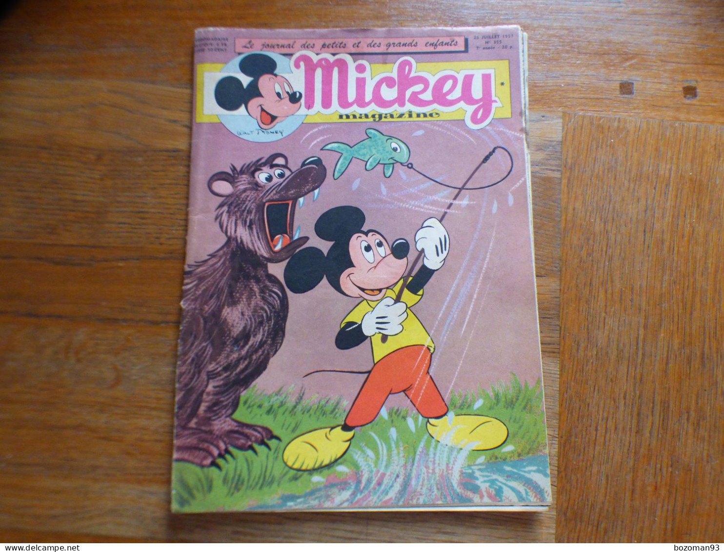 JOURNAL MICKEY BELGE  N° 355 Du 25/07/1957  COVER MICKEY - Journal De Mickey