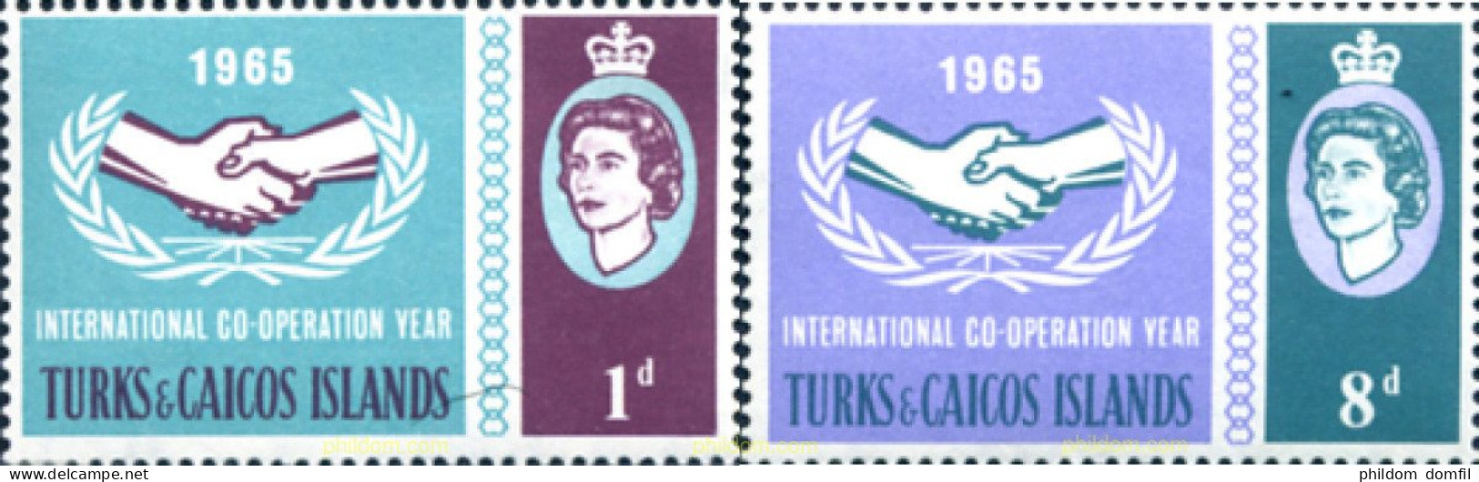 244505 MNH TURKS Y CAICOS 1965 20 ANIVERSARIO DE LAS NACIONES UNIDAS - Turks & Caicos (I. Turques Et Caïques)