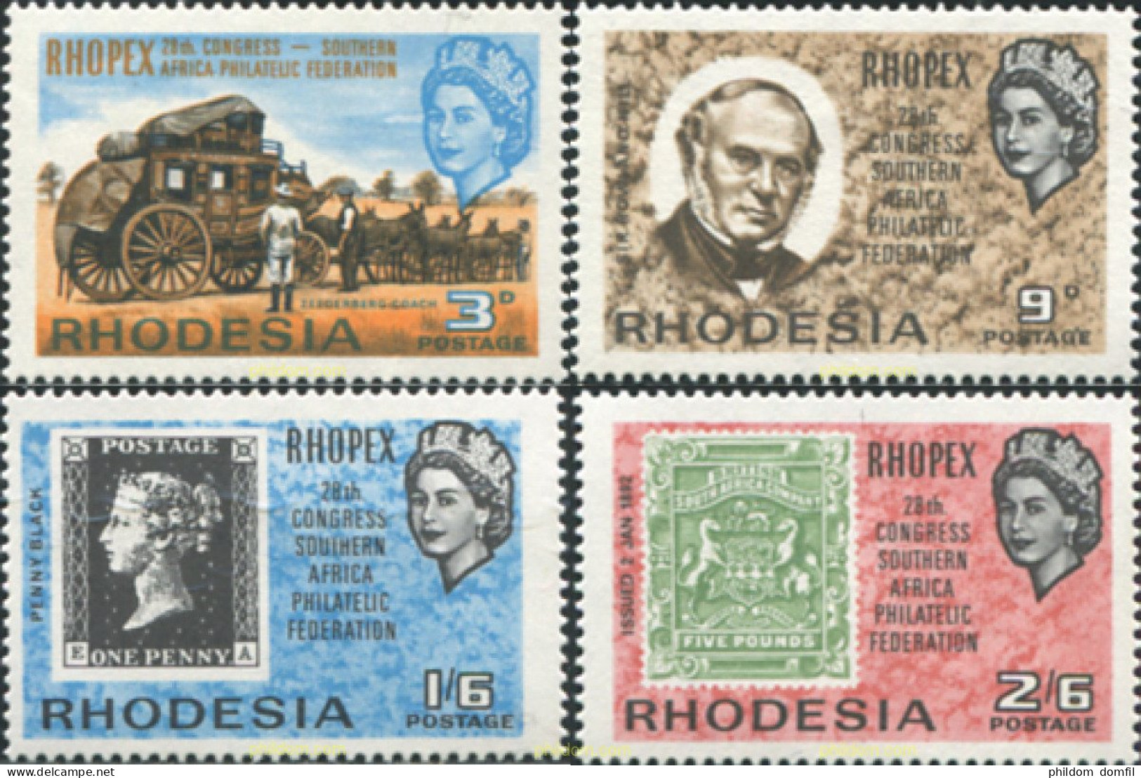 624683 MNH RODESIA DEL SUR 1966 28 CONGRESO DE LA FEDERACION FILATELICA DE AFRICA DEL SUR Y EXPOSICION FILATELICA - Other & Unclassified