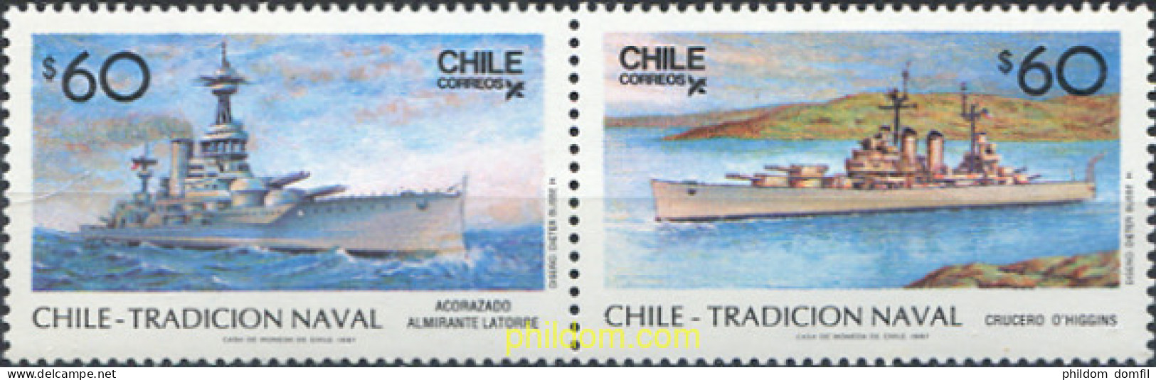 303406 MNH CHILE 1987 CHILE TRADICION NAVAL - Chili