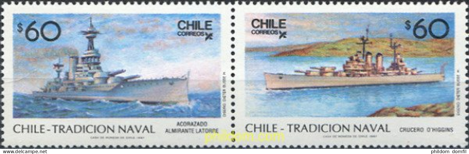 303406 MNH CHILE 1987 CHILE TRADICION NAVAL - Chile