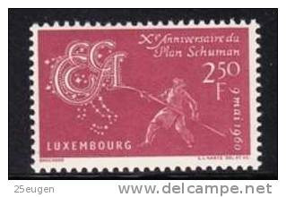 LUXEMBOURG 1960 SCHUMAN MNH - Idées Européennes