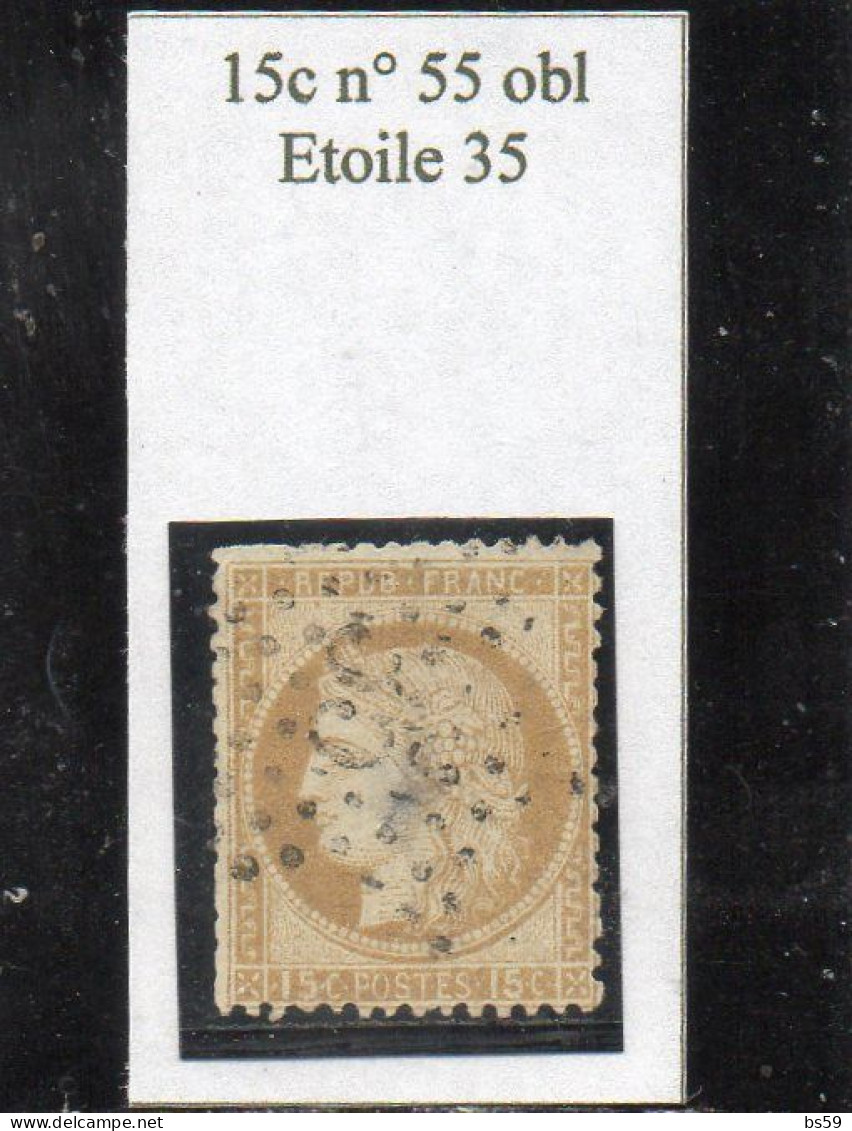 Paris - N° 55 (clair) Obl étoile 35 - 1871-1875 Ceres