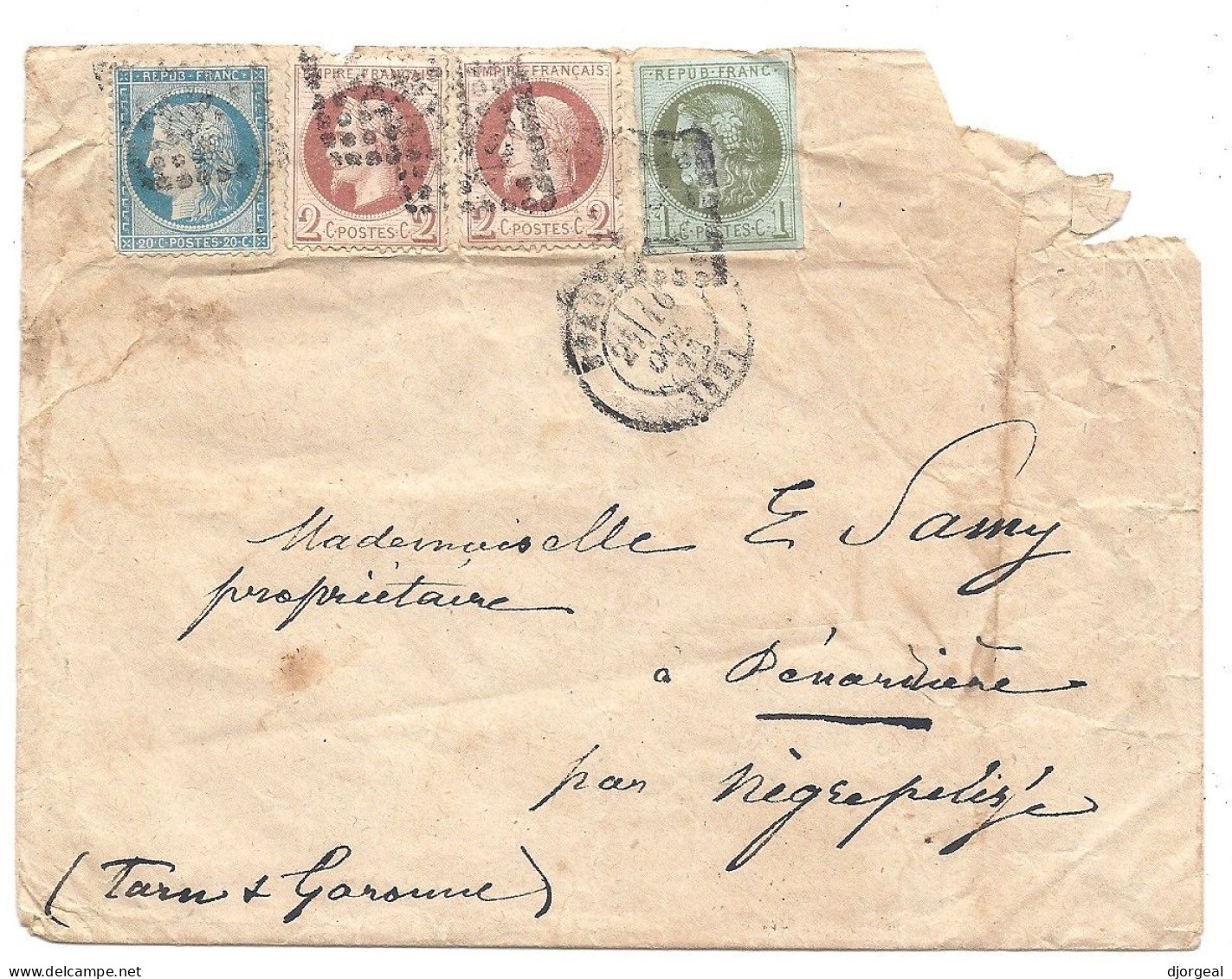 YVERT  N° 26-37- 39c - 1863-1870 Napoléon III Con Laureles
