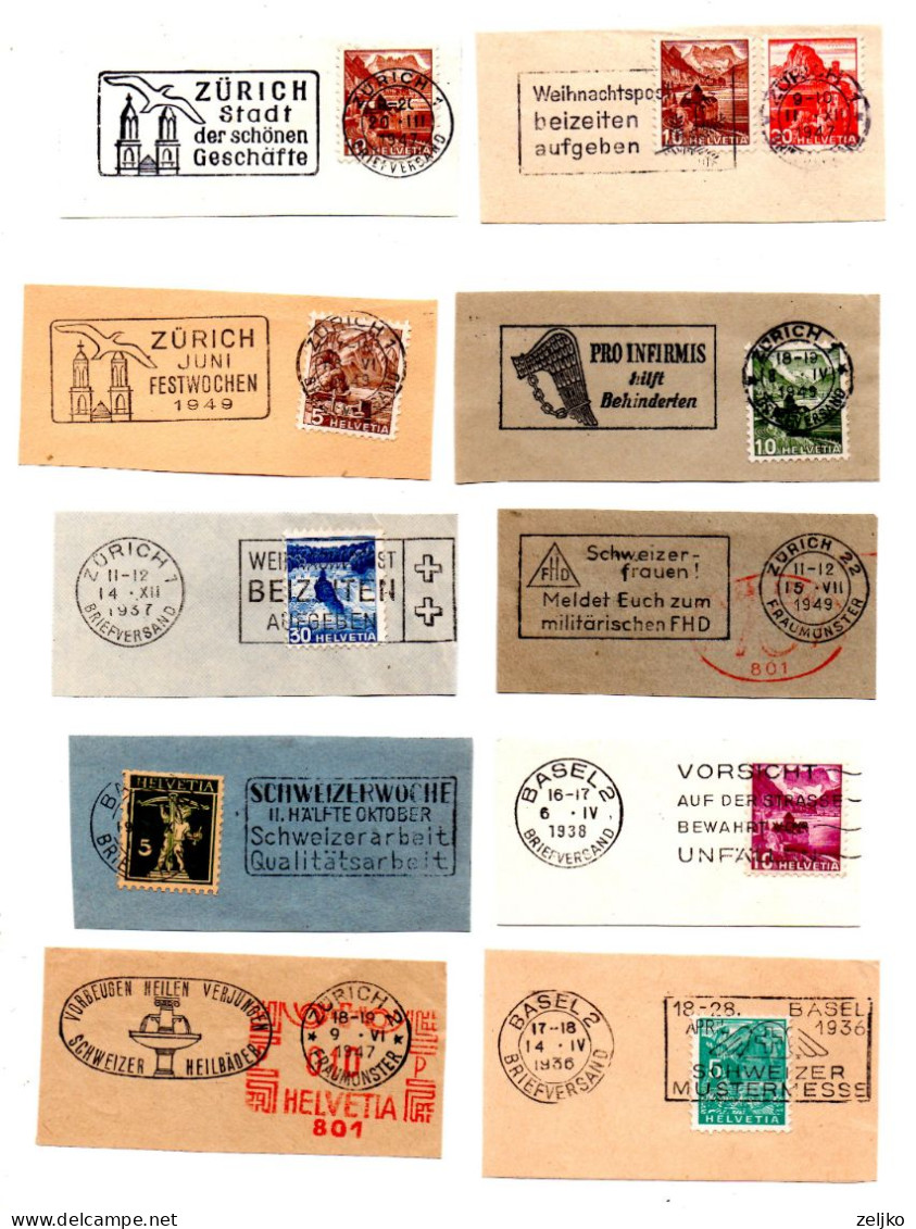 Switzerland, Flam, Flammes, Lot Of 10, 2 - Autres & Non Classés