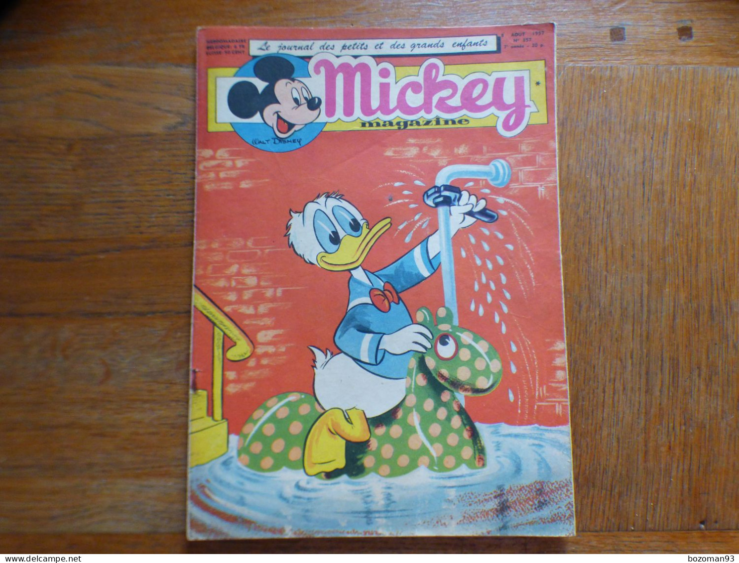 JOURNAL MICKEY BELGE  N° 357 Du 08/08/1957  COVER DONALD PLOMBIER - Journal De Mickey