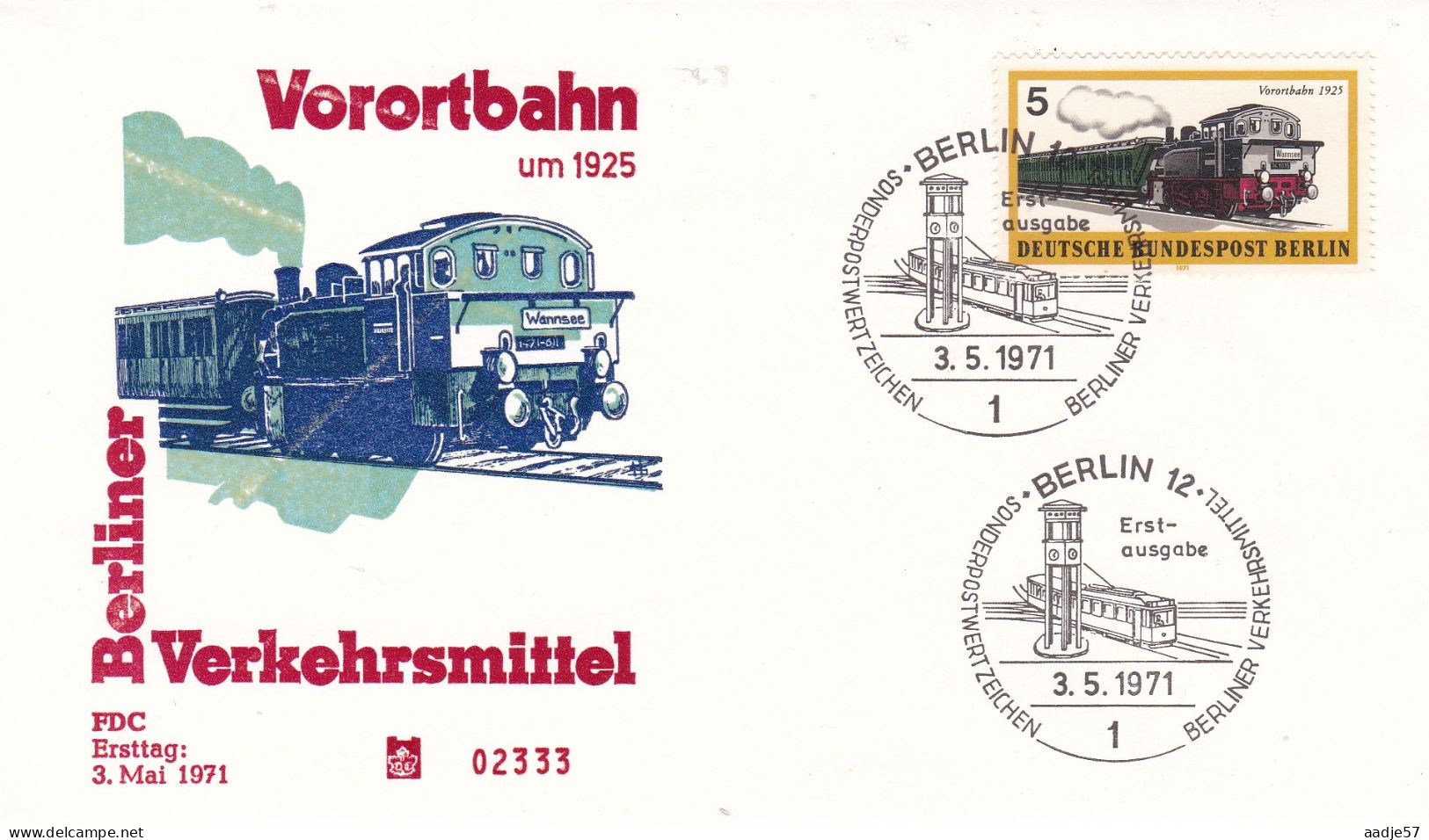 Deutschland Germany Berlin: 18.01.1971 FDC -Berliner Verkehrsmittel - Treinen
