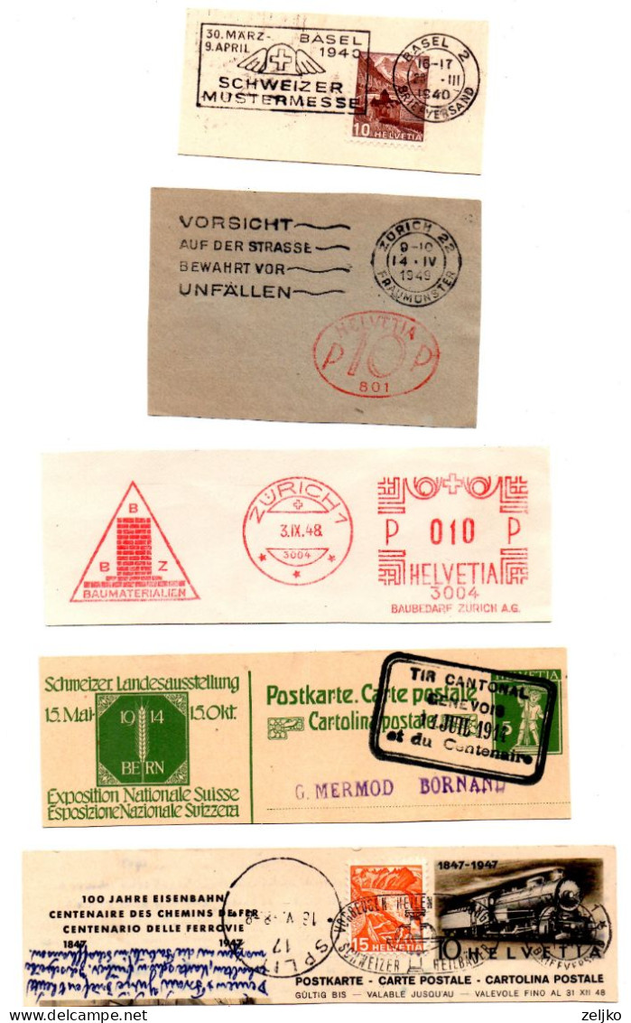 Switzerland, Flam, Flammes, Lot Of 5 - Other & Unclassified